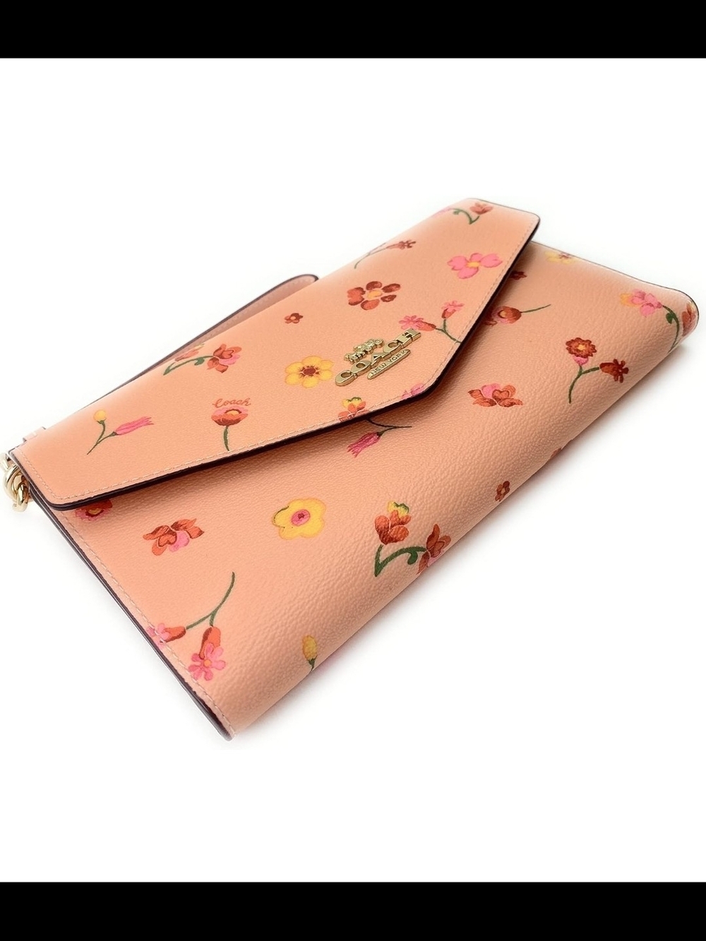 Coach Pink Floral Envelope Wallet Clutch